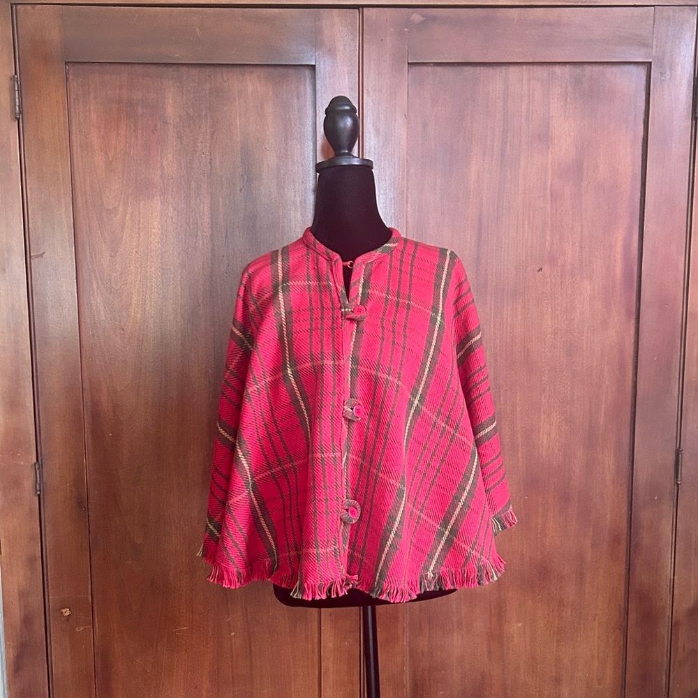 Red Tartan Plaid Capelet OSFM
